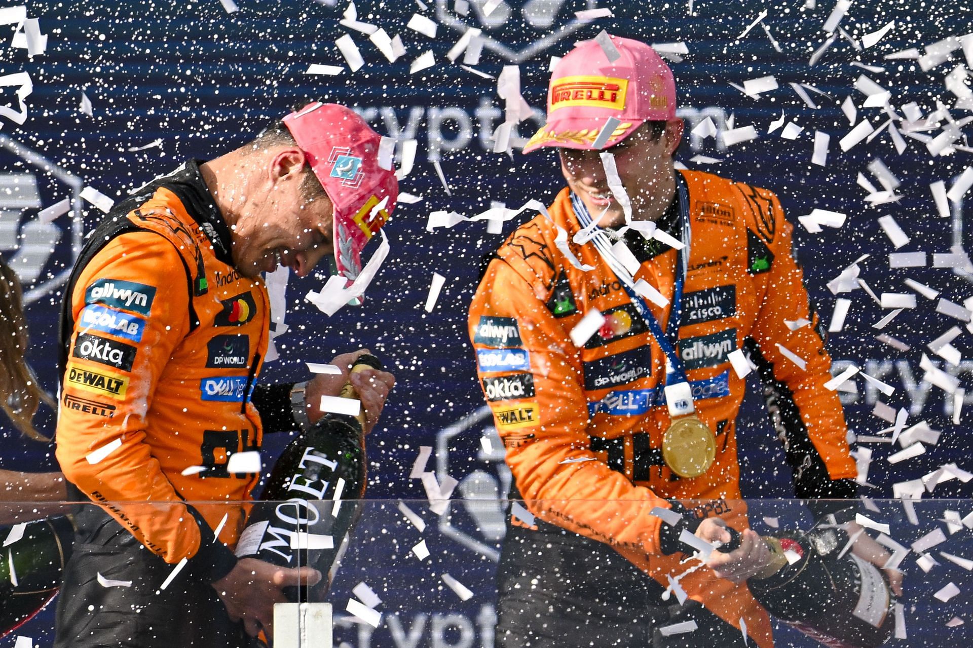 Lando Norris (L) and Oscar Piastri (R) at the F1 Grand Prix of Miami - Source: Getty